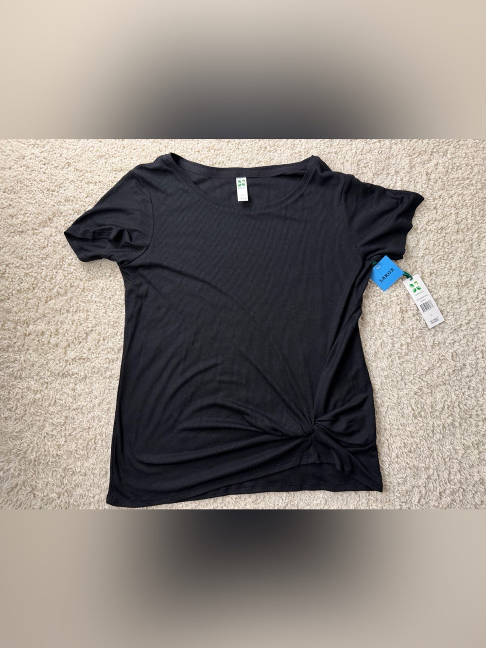 Women’s L GreenTea Short-Sleeve Knot Tee NWT